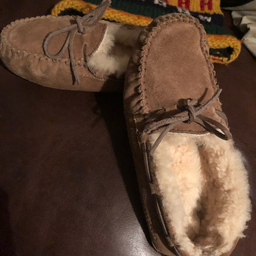 UGG suede slippers Girls sz 3 wear everyday!